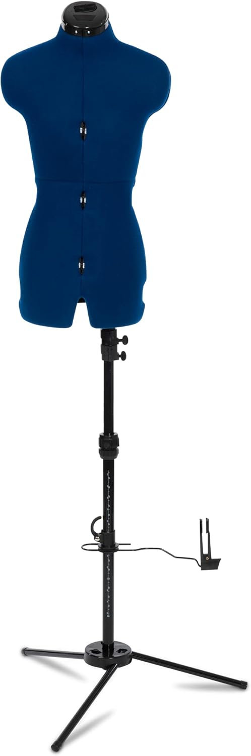 Sew Deluxe FG372 Adjustable Dress & Pants Form Sapphire S-M (US Dress Size 4-12) 8 Part Female Sewing Mannequin + Pin Grip Hem Marker