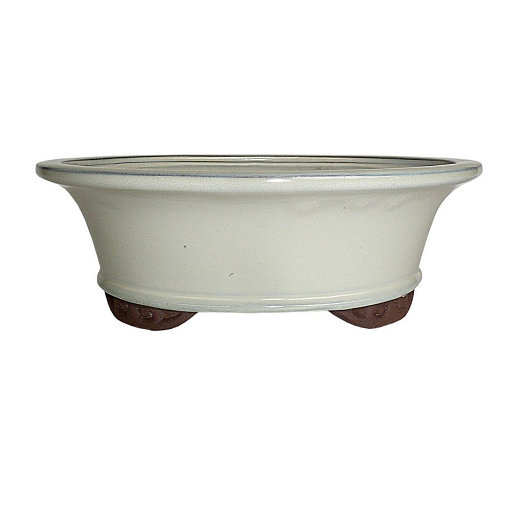 Brussel's Bonsai - Large Ceramic Bonsai Plant Pot, Oval Glazed Planter