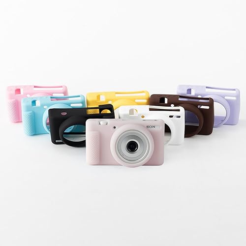 Vista 6 de Funda para cámara digital Sony ZV-1F/ ZV-1 II/ZV-1M2, bolsa protectora de silicona suave ZV1F, funda suave antiarañazos con protector de pantalla