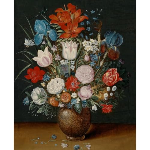 Reproduction aux couleurs vives d'une peinture de fleurs sur toile fine ARTICULOZY 101cm