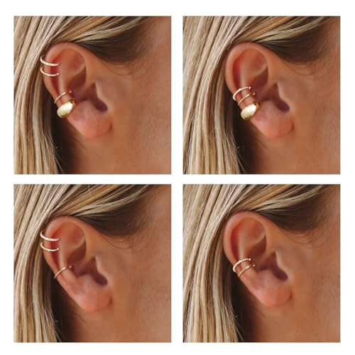Image of Ear Cuffs Non Piercing Chunky Ear Cuff Earrings for Women Non Tarnish Clip on Cartilage Earrings Trendy Jewelry No Pierced Ears Fake Earring Set Fashion Accessories Jewelry Birthday Gifts