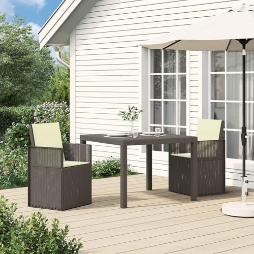 mzdioop Sillas de comedor de jardín, 2 unidades, color gris claro y crema, de polipropileno resistente a la intemperie, plegables con reposabrazos y respaldo para terraza, balcón, exterior, apilables