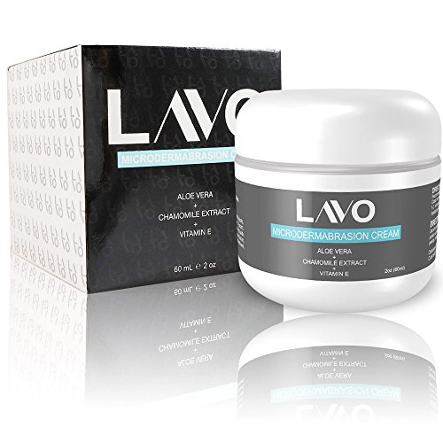 Best Microdrodermabrasion Cream Facial Scrub - Face Exfoliator - Professional Skin Care - Exfoliating Crystals - Use with Cleansing Brush Machine or at Home System Kit - Exfoliant Creme - Blackhead Remover + Pore Minimizer - for Men and Women - by LAVO -