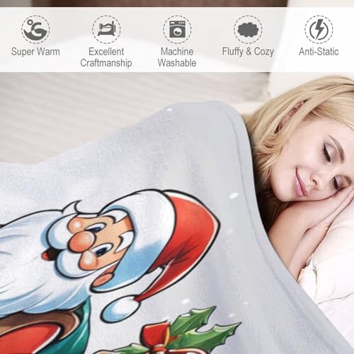 Couverture Duveteuse Douce Père Noël Plaid Léger Lit Canapé