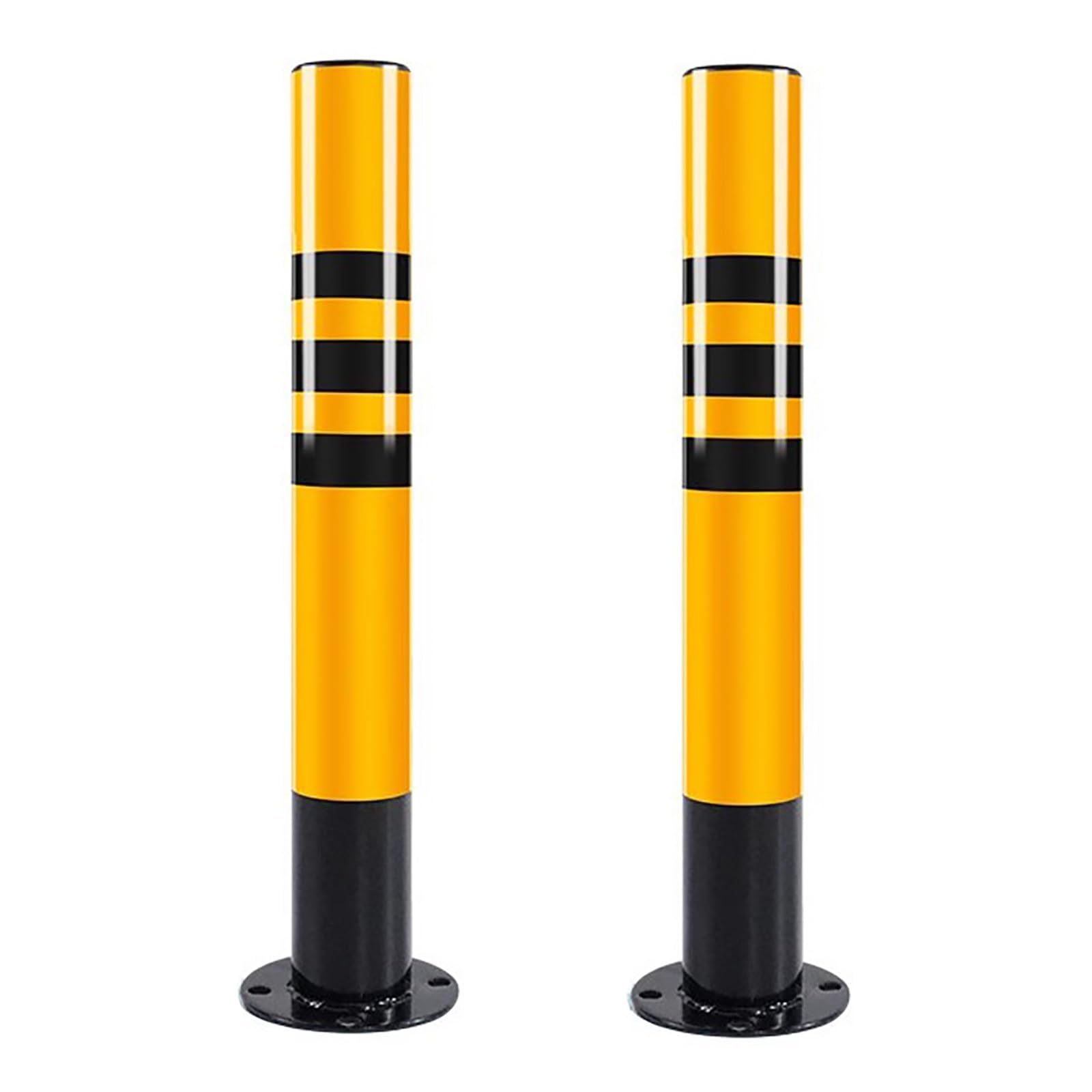 HCZKIUJY Parking Barrier Bollard with Reflective Tape and Anchor Bolts for Traffic Safety and Vehicle Protection (2pcs)
