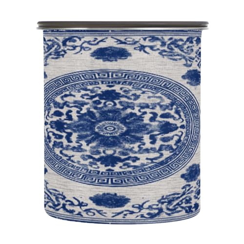 Envase hermético para café acero inox 30oz Azul Blanco