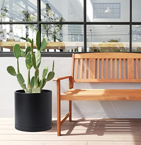 D'vine Dev Plastic Planter Pot with Saucer, 14 in, Black, 74-X-B-4 by D'vine Dev - Used condition - Image 5