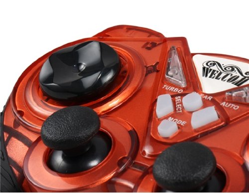Welcom WE-8400S Mars Wired Vibration & Rocker USB Computer KOF Game Controller with LED Indicator (Red)