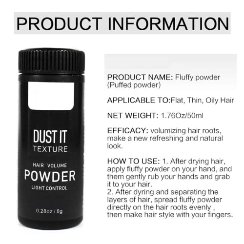 Styling Powder Hair Volume Powder 8g,Keep Hair Soft & Fluffy all Day Hair,No Mess,Dust it, Hair