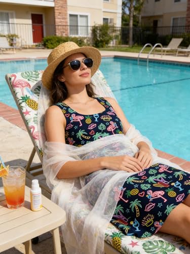 Image of uideazone Women Funny Print Sleeveless U Neck A Line Casual Midi Dress | Soft Stretchy Breathable Fabric Flared Swing Sundress Fitted Waist for Daily Wear 80 /90s Themed Party Beach Vacation Trips