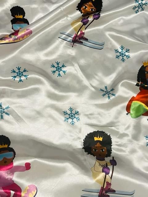 Image of Satin Fitted Crib Sheet for Baby Girls,Boys, Toddler Bed to retain Hair Moisture Size (Ice Princess, Standard Crib Sheet)
