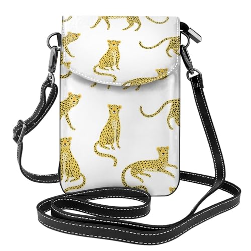 Sac bandoulière léopard dessin animé en cuir PU aux finitions soignées