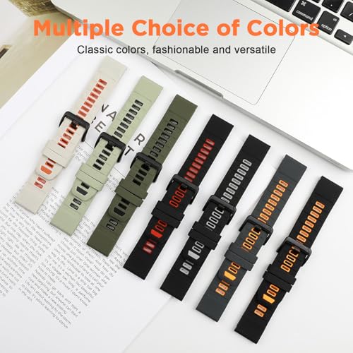 Image of Compatible with Garmin Fenix 8 AMOLED 47mm Silicone Watch Band /Fenix 7 Pro /7 /6 Pro /6 /5 Plus /5,Quick-Fit 22mm Strap for Fenix E /Forerunner965 955 /Descent G1 /Approach S60 S62 /epix Pro 47mm