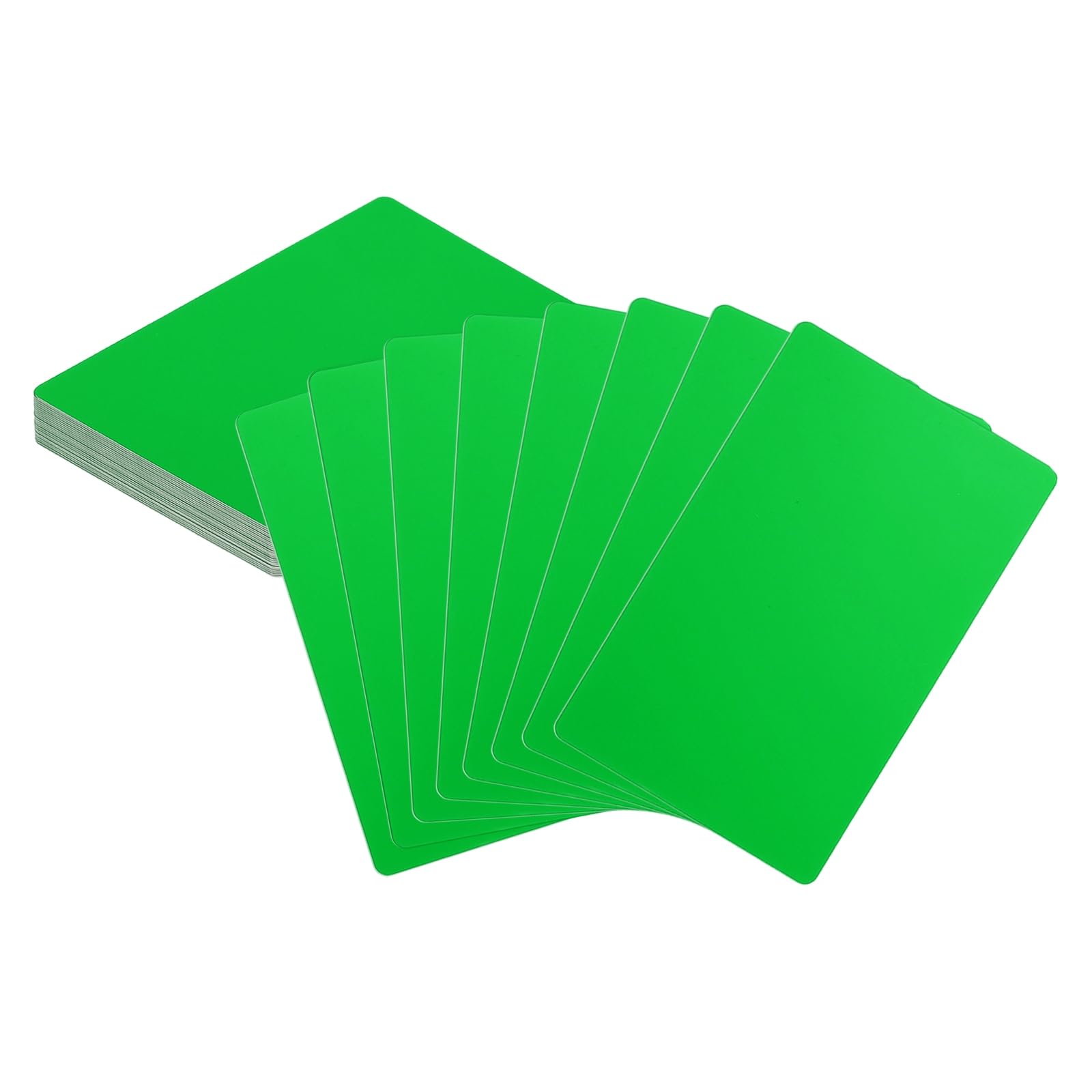 sourcing map 25pcs Metal Business Cards Blanks 3.4" x 2.1" x 0.02" Aluminum Laser Engraving Blank Name Custom Card CNC Engraving Sheets for House Office DIY Gift Plate Invitations, Green
