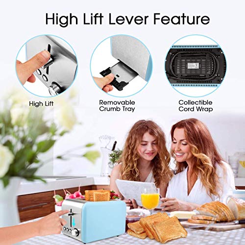 PLEASUR Tostapane 2 fette, tostapane in Acciaio