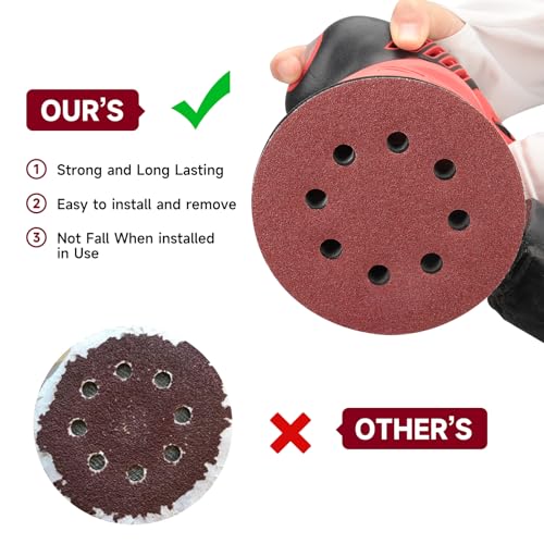 165 pcs 5 inch sanding discsround hook and loop sandpaper for random orbital sander 40 60 80 120 150 240 320 400 600 grit