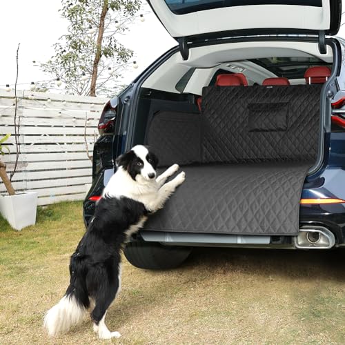 KYG Universal Kofferraumschutz Hund, Kofferraumdecke mit Ladekantenschutz und Seitenschutz, Wasserabweisend & Pflegeleicht, Ideale Kofferraumschutzmatte mit Kratzerschutz für Kombi, Van und SUV