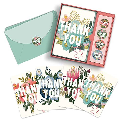 Image of Studio Oh! Note Card and Sticker Set Available in 6 Designs, Thank You, Flower Field, Box of 12 (87214)