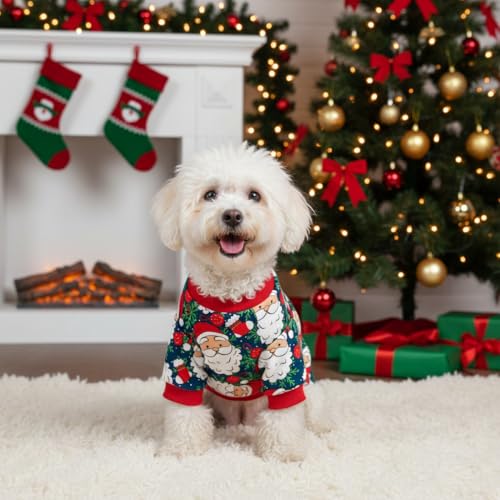 Pijama para perro Santa Claus con mangas para cachorros S miniatura 6