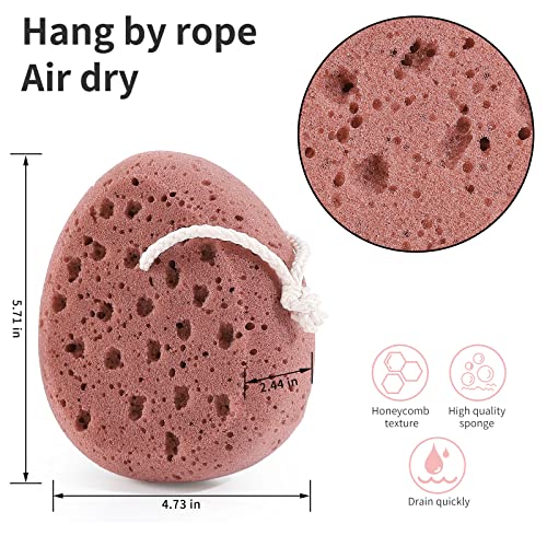 Kecuco 3 Pcs Bath Sponge For Women, Men, Teenager, Body Wash Sponges Loofah Body Scrubber thumb #6