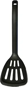 Fox Run Nylon Slotted Spatula With Beveled and Ridged Edge, Black, 12.5"