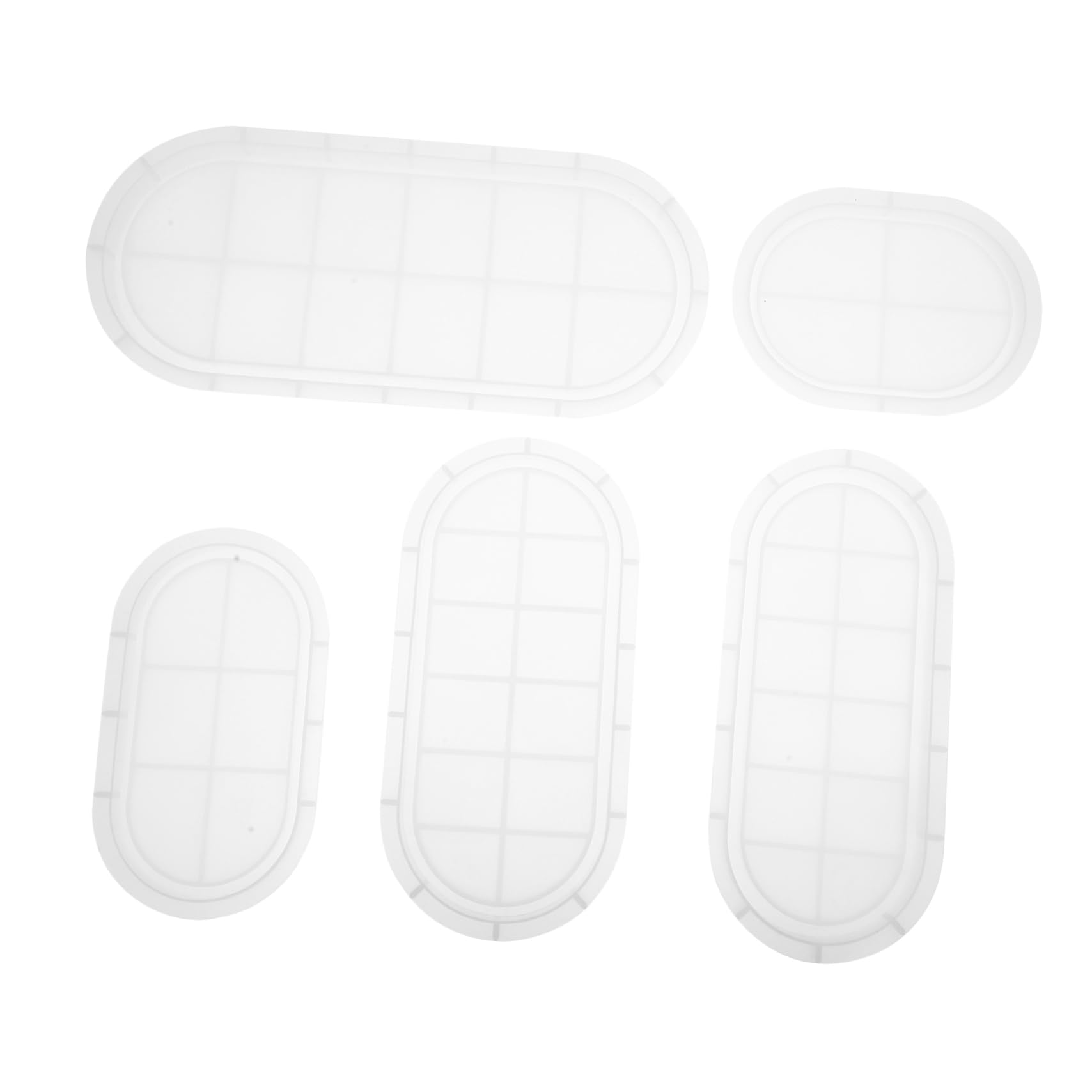 VILLCASE 5pezzi Stampo in Silicone Ovale Per Resina Epossidica Per Bigiotteria Per in Resina Per Gioielli Fai Da Te