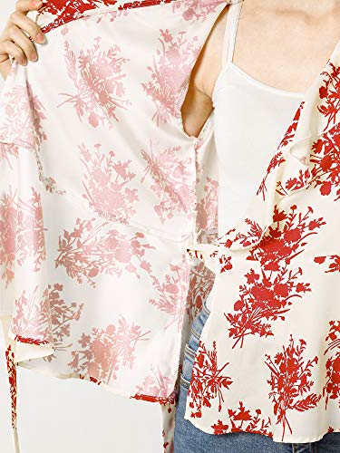 Allegra K Donne Floreale Stampa Top Corto Maniche