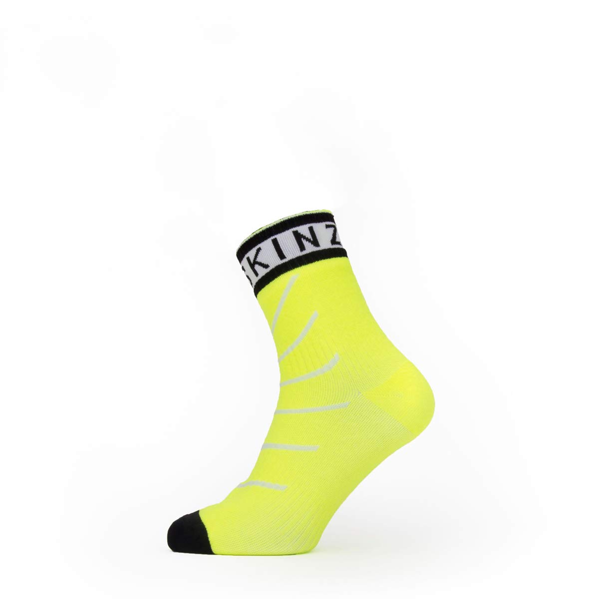 Sealskinz Unisex Neon Yellow/Black Waterproof Warm Weather Ankle Length Sock With Hydrostop, /White, Large