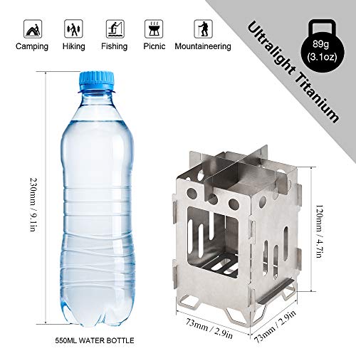 Fogão Externo, Romacci Fogão de acampamento dobrável de titânio Fogão de cozinha ultraleve ao ar liv