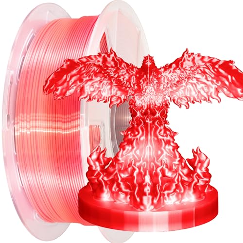 MIKA3D Silk White Color Change to Silk Red PLA 3D Printer Filament,...