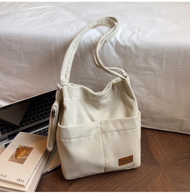 Bolso Tote grande de pana para mujer miniatura 1