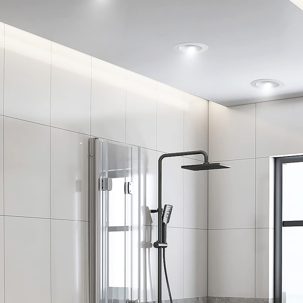 10 Pezzi Faretti da Incasso Impermeabili, deflettore 3000K-6000K selezionabili, Illuminazione a LED Rotonda in Alluminio per Doccia, Cucina, Luce da Incasso Impermeabile,20w-3000K