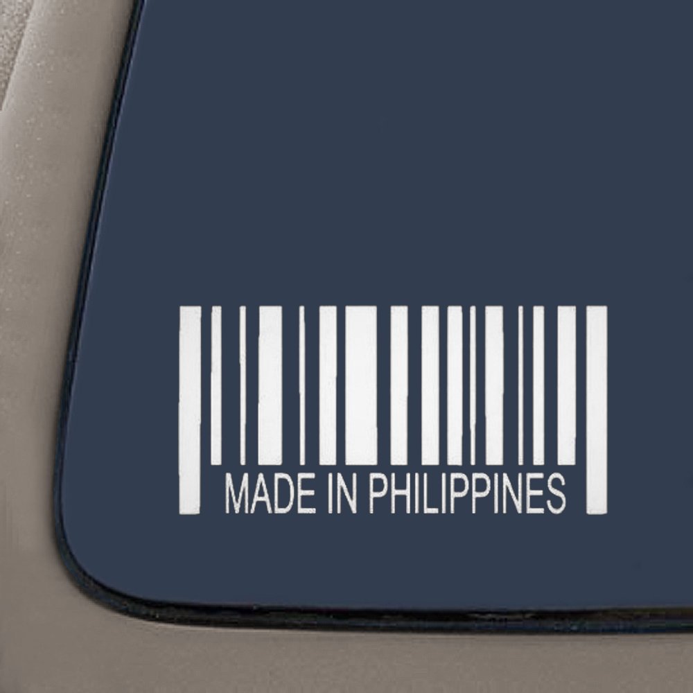 CMI NI276 Made in Philippines Barcode Decal | Premium Quality White Vinyl Decal | 5.75