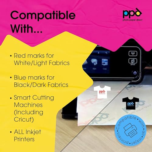Image of PPD 20 Sheets 8.5x11 inch Iron-on Heat Transfer Paper Mixed Fabrics Inkjet