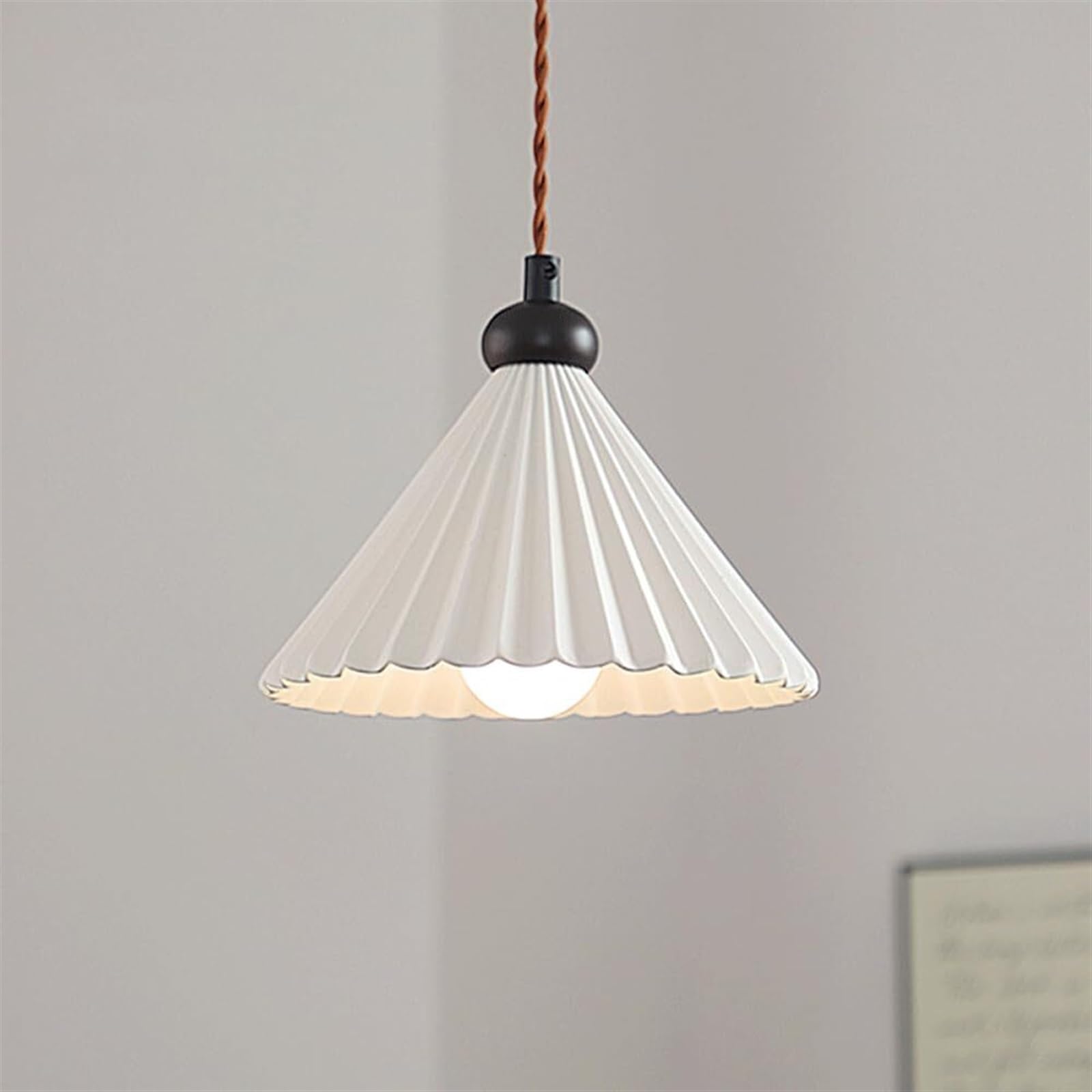 ZBZFGE Ceramiczna wiszącego w stylu japońskiego-Kreatywny wiszący lekki odcień w kształcie parasola, zagłębiony żyrandol jednorakkowy na balkon i dekoracje na werandzie, światło sufitu śrubowego