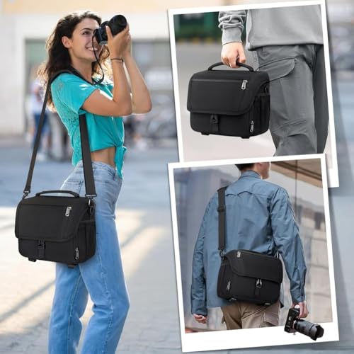 Bolso de hombro para cámara impermeable con compartimento independiente 6