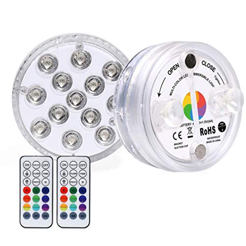 Mobestech 4 Pcs SubmersÃ­vel Luzes Led Com Controle Remoto Ã  Prova D 'Ãgua SubaquÃ¡tica Luzes Led