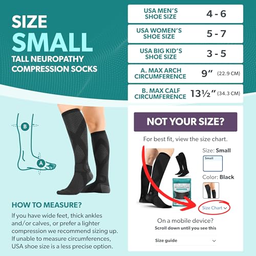 Image of BraceAbility Knee High Compression Socks 20-30 mmHg - Support Socks for Women, Men, Circulation, Pregnancy, Flying, Post Surgery, Varicose Veins, Diabetic Foot Pain - 1 Pair Closed Toe (S - Black)