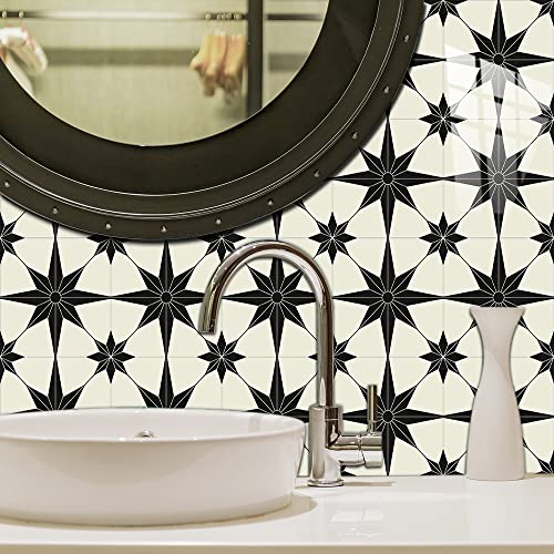 25 Pcs Moroccan Style Tile Sticker, 4X4 Inch(10X10Cm) Traditional Diy Murals, Tile Waterproof Oil Proof Removable Decals For Bathroom & Kitchen Backsplash (Ds-01)) #TOP5