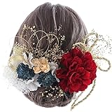 [LALALA beauty flowers] 成人式・卒業式にぴったりの華やか髪飾り 和装小物 七五三 結婚式 入学式 花火大会 浴衣 着物 袴 振袖 二十歳の集い (ブルーレッド) 2103a