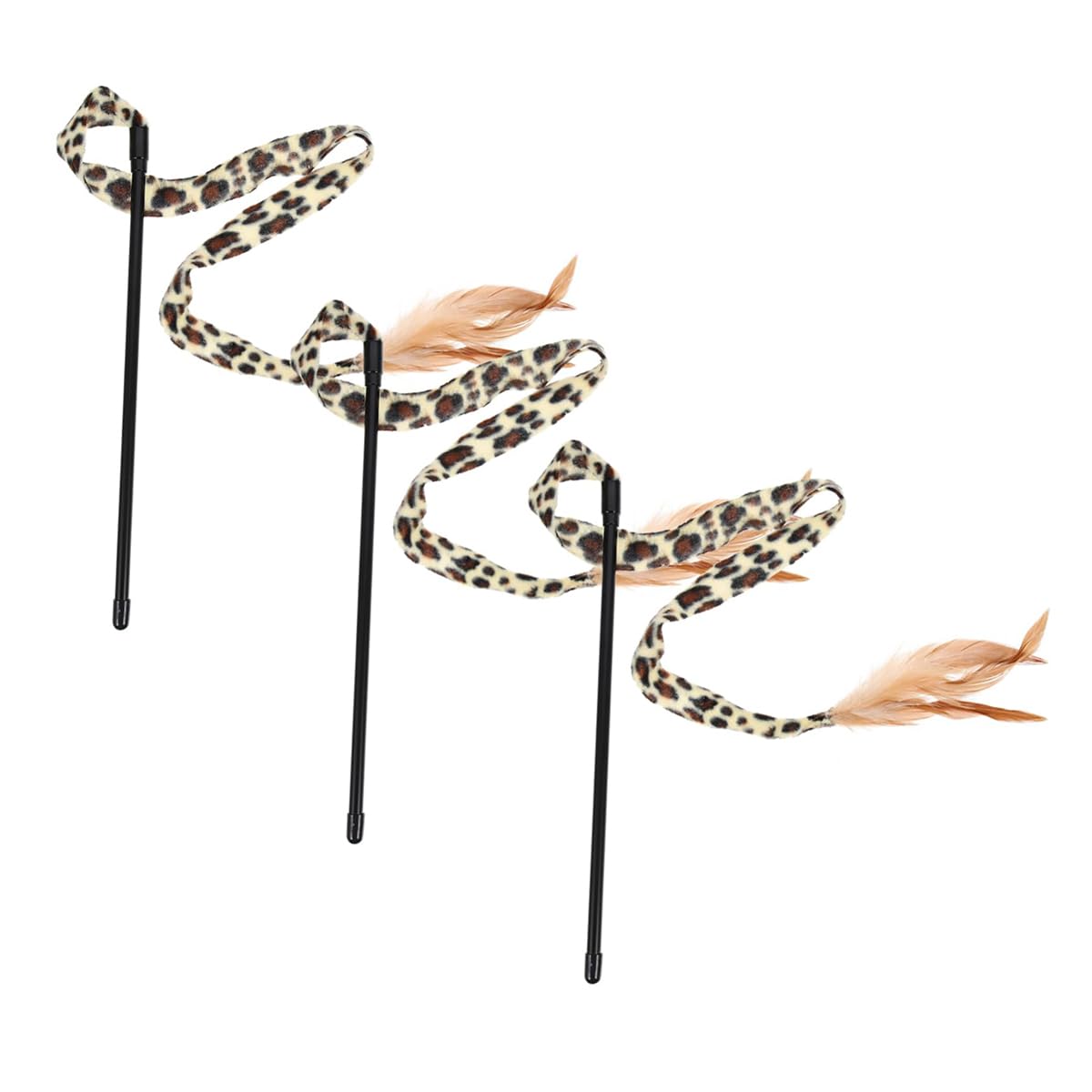 Muiltvoe 3pcs Interactive Cat Teaser with Flexible Springs Portable Cat Play Teaser Wand for Engaging with Kittens and Cats