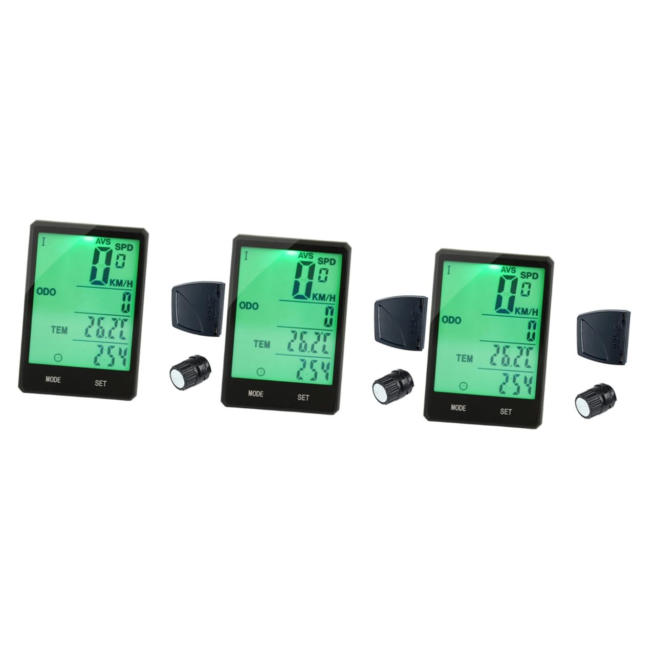 INOOMP 2Pcs Excersize Tachimetro Bici Tachimetro Cablato Bici Tachimetro Cablato Computer Contagiri Nero
