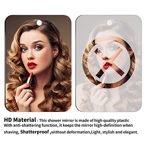 Anti-Fog Shower Mirror For Shaving And Makeup, (2 Pack, Large Size 10.7X8 Inch) With Portable Travel Mirror, Wall-Mounted/Handheld Small Mirrors, Bathroom Accessories, Unisex #TOP6