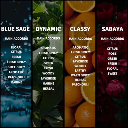 Image of Luxury Men Perfume Gift Set | 4x20ml | Woody, Aquatic & Sweet Premium Fragrance | Perfume Combo For Men | Classy, Blue Sage, Sabaya, Dynamic