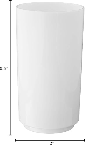 Miniatura 8 de Drinique Vasos altos irrompibles (juego de 4) vasos de plástico Tritan reutilizables de 14 onzas, inastillables, color blanco