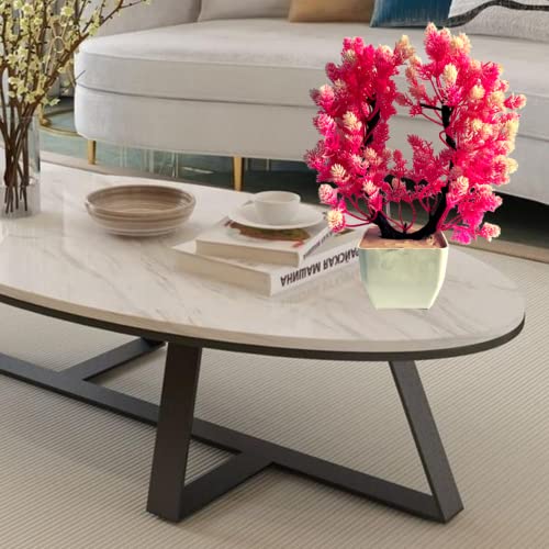 Image of Artificial Pink Plant for Home Decoration with Pot Big Size 25CMs Combo of 2PCs Artificial Forest Bonsai Plant with Plastic Pot for Home Decoration Office Table Greenery Room - Plastic Plants for Decoration Home(Design2)
