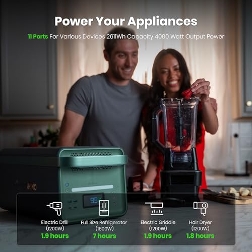 Yoshino Solid-State Solar Generator 2611Wh with 3x 200W Solar Panels, 4000W AC Outlets & TT-30R Outlets for RVs, Smart APP Control, Portable Power Station for Home Backup, Outdoors, Camping, Emergency - Image 6