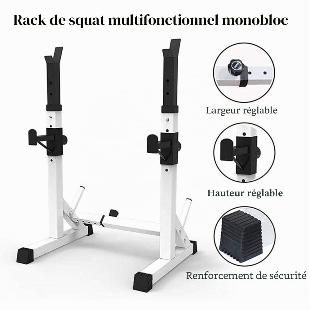 Kedia Cages de Squat, Chandelles Musculation, Rack Squat Repose Haltère Réglable 12 Niveaux Repose Barre Musculation Supports, Rack Musculation, Charge Max.200 kg