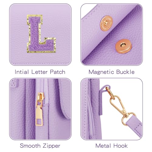 Image of Gift for Girls Small Initial Crossbody Bag for Teens Vegan Leather Cell Phone Kids Purse