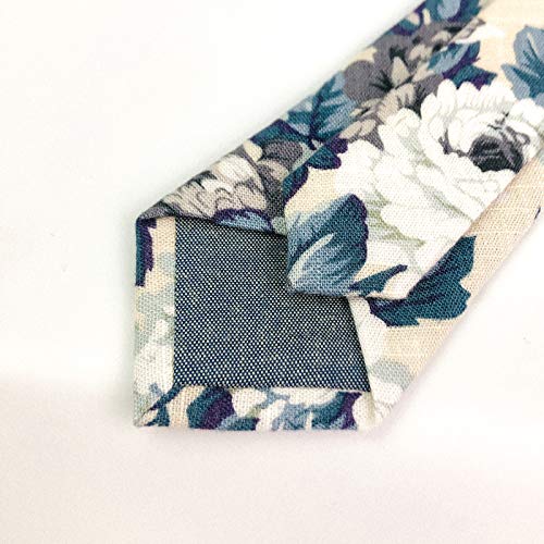 Image of Mantieqingway Men's Cotton Floral Neck Tie 2.56'' Printed Skinny Tie